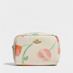 Coach Cream Floral Cosmetic Case